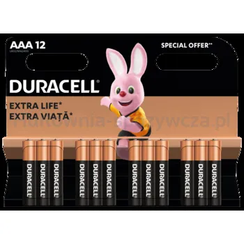 Duracell Baterie Alkaliczne Typ Aaa 12 Sztuk