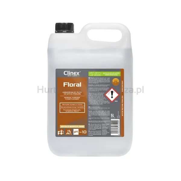 Uniwersalny płyn CLINEX Floral, do mycia podłóg, mydło marsylskie, 5l