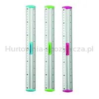 Linijka aluminiowa z uchwytem na ołówek KEYROAD Measure Clip, 30 cm, blister, mix kolorów - 3