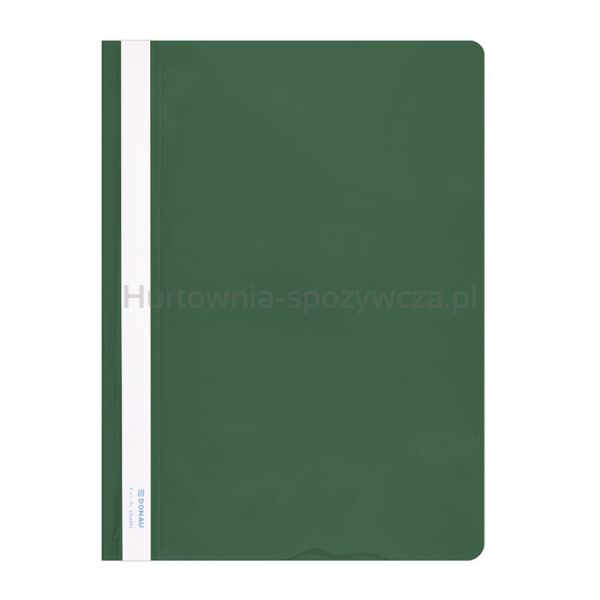 Donau Skoroszyt PVC, A4, twardy, 150/160mikr., zielony 