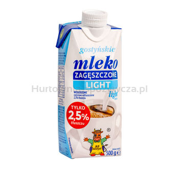 Spółdzielnia Mleczarska w Gostyniu. Mleko zagęszczone niesłodzone light 2,5% gostyńskie 500g