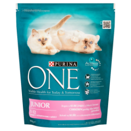 Purina One Junior Pełnoporcjowa Karma Dla Kociąt Bogata W Kurczaka I Z Pełnymi Ziarnami 800 G
