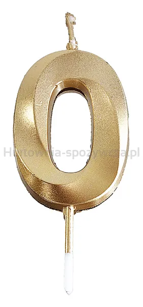 Świeczka PARTY GO, cyfra 0, 4,8cm, złota