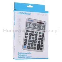 Donau Kalkulator biurowy TECH, 12-cyfr. wyświetlacz, wym. 210x154x37 mm, metalowa obudowa, srebrny  - 6