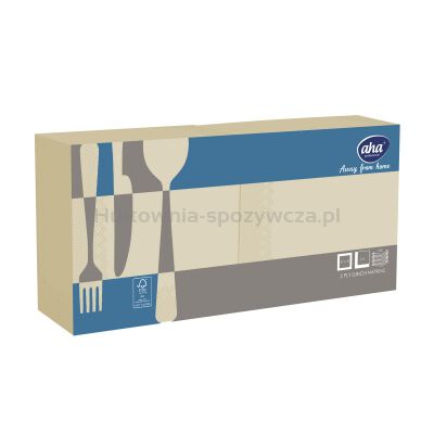 Serwetki AFH AHA, 2-warstwowe, składanie 1/4, 33x33cm, 250 szt., szampańskie
