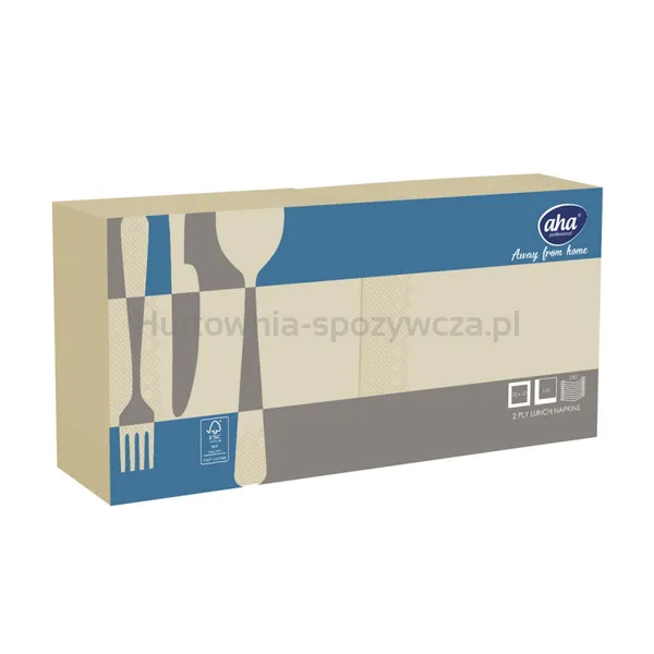 AFH AHA Serwetki 2-warstwowe, składanie 1/4, 33x33cm, 250 szt., szampańskie