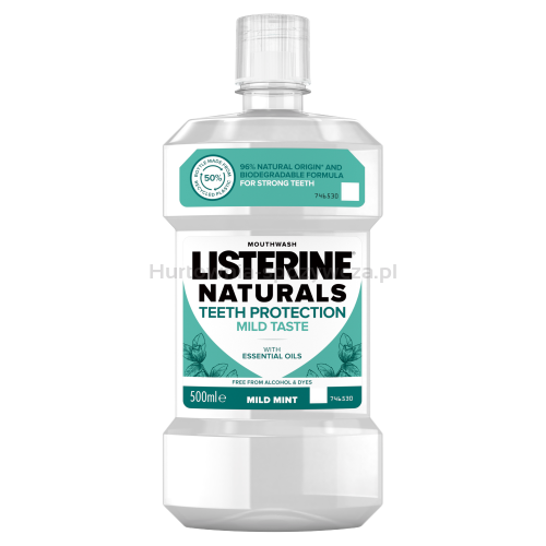 Listerine Płyn Do Płukania Jamy Ustnej Naturals Teeth Protection Mild Taste 500 Ml