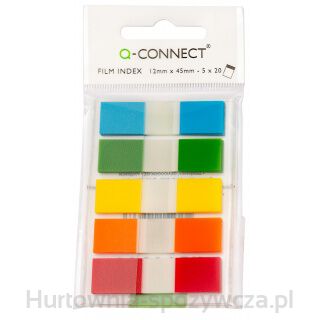 Zakładki Indeksujące Q-Connect, Pp, 12X45Mm, 100 Kart., Zawieszka, Mix Kolorów
