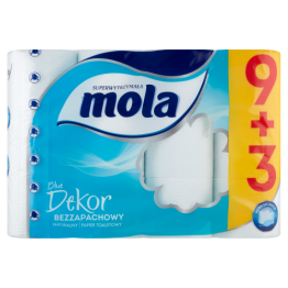 Mola Papier Toaletowy Niebieski Dekor 12 Rolek