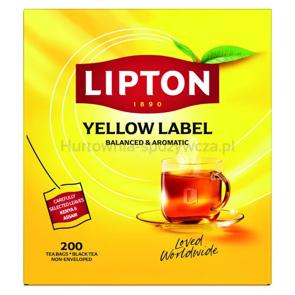 Herbata LIPTON czarna, Yellow Label, 200 torebek