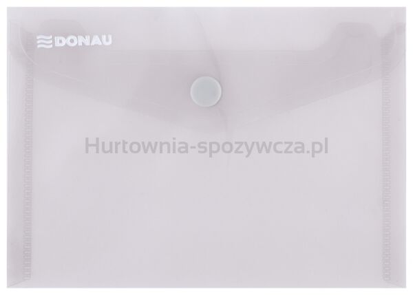 Donau Teczka kopertowa zatrzask, PP, A6, 180mikr., dymna 