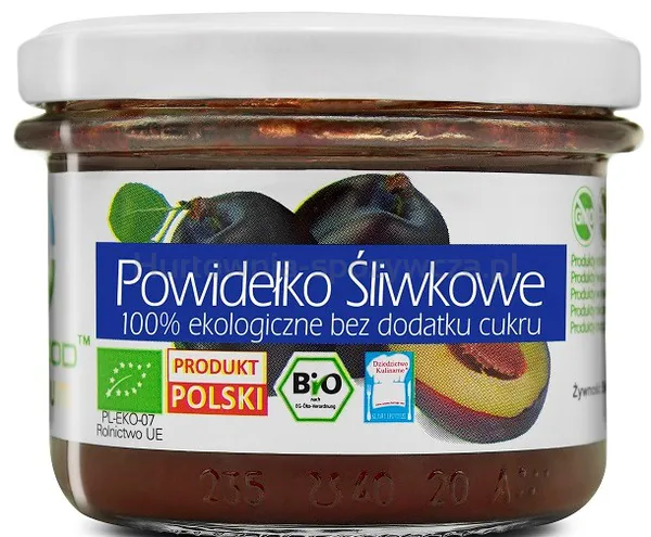 Powidełko Śliwkowe 100%  Bez Dodatku Cukru Bio 180 G