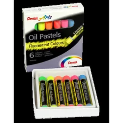 Pentel Pastele Olejne W 6 Kolorach Fluorescencyjnych, Phn-F6