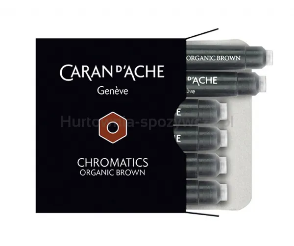 Naboje Caran D'Ache Chromatics Organic Brown, 6Szt., Brązowe