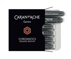 Naboje Caran D'Ache Chromatics Organic Brown, 6Szt., Brązowe