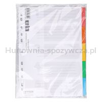 Office Products Przekładki karton, A4, 227x297mm, 5 kart, lam. indeks, mix kolorów  - 3