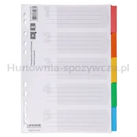 Office Products Przekładki Karton, A4, 227X297Mm, 5 Kart, Lam. Indeks, Mix Kolorów  - 2