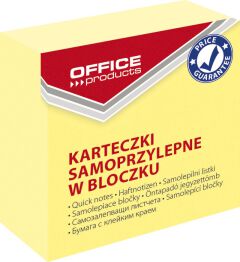 Office Products Mini kostka samoprzylepna 50x50mm, 1x400 kart., pastel, jasnożółta 