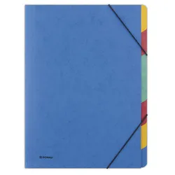 Donau Teczka z gumką preszpan, A4, 7 przekładek, niebieska 