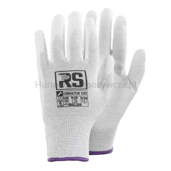 Rękawice ESD RS CONDUCTOR, dziane, rozm.11, szare