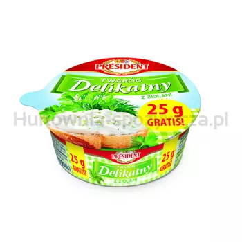 President Delikatny Twaróg z Ziołami 150g+25g