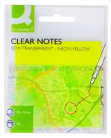 Q-Connect Bloczek samoprzylepny, półprzezroczysty, 76x76mm, 50k., żółty 