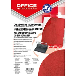 Office Products Okładki do bindowania karton, A4, 250gsm, skóropodobne, 100szt., czerwone 