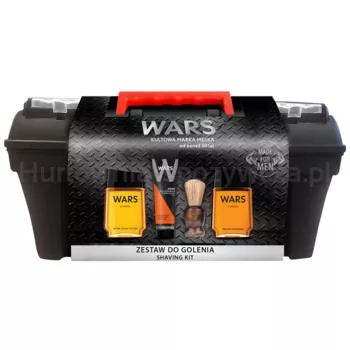 Wars Zestaw upominkowy (krem do golenia 65 g + płyn po goleniu 90 ml + woda kolońska 90 ml + pędzel 1 szt + skrzynka narzędziowa 1szt)