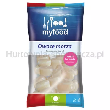 MyFood Małże Św. Jakuba surowe bez muszli, bez ikry, rozmiar: 10-20 szt./lb, glazura: 20%, 800 g/1000 g