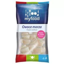 MyFood Małże Św. Jakuba surowe bez muszli, bez ikry, rozmiar: 10-20 szt./lb, glazura: 20%, 800 g/1000 g