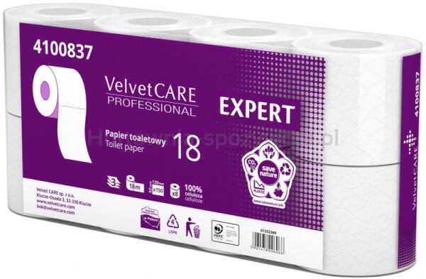 Papier Toaletowy celulozowy VELVET Expert, 3-warstwowy, 8szt., biały - 3