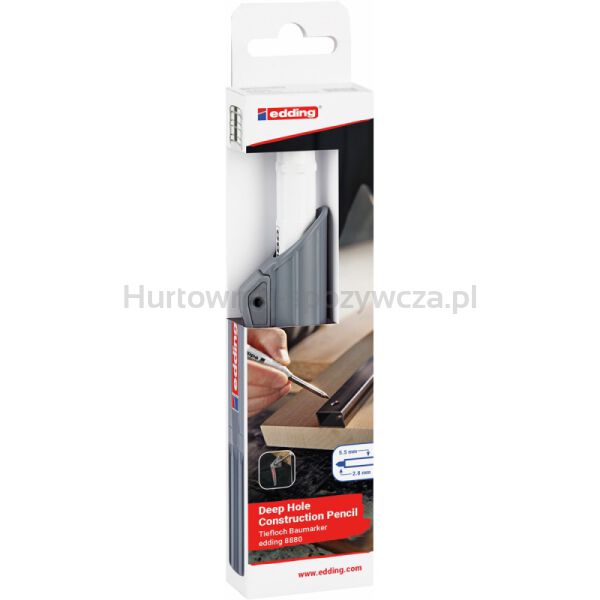Edding Ołówek budowlany e-8880 do głębokich otworów, blister, grafitowy  - 2