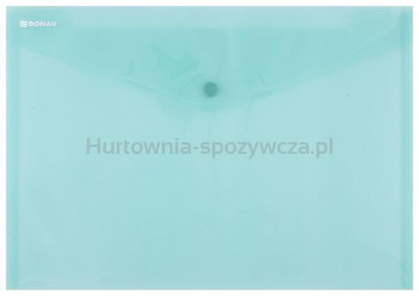 Teczka kopertowa DONAU zatrzask, PP, A4, 180mikr., zielona