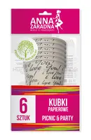 Kubki papierowe ANNA ZARADNA, 200 ml, 6 szt., mix kolorów - 2
