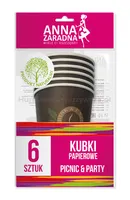 Kubki papierowe ANNA ZARADNA, 200 ml, 6 szt., mix kolorów - 3