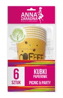 Kubki papierowe ANNA ZARADNA, 200 ml, 6 szt., mix kolorów - 4
