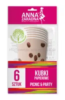 Kubki papierowe ANNA ZARADNA, 200 ml, 6 szt., mix kolorów - 5