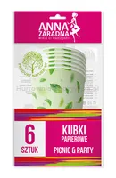 Kubki Papierowe Anna Zaradna, 200 Ml, 6 Szt., Mix Kolorów - 6