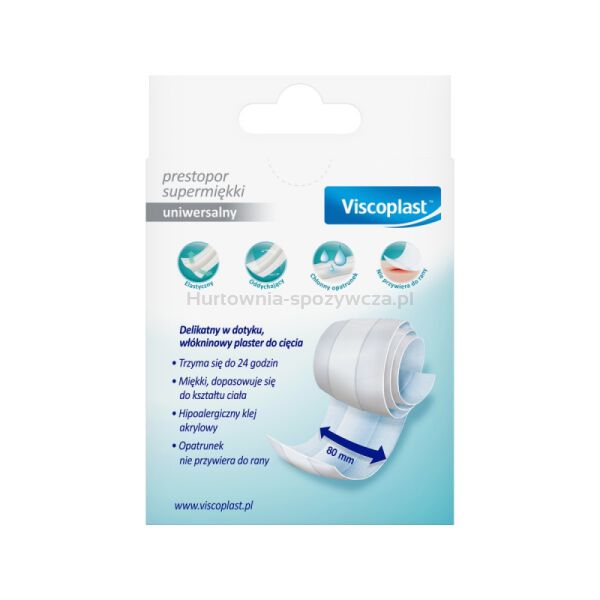 Plaster do cięcia VISCOPLAST Prestopor, supermiękki, 8cmx1m, biały - 4