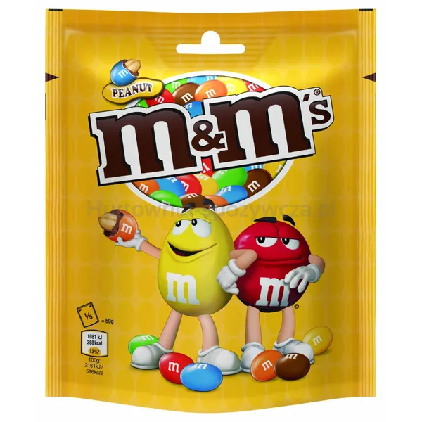 M&ampM's Peanut Orzeszki ziemne oblane czekoladą w kolorowych skorupkach 250 g