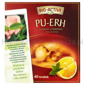 Big Active Herbata Czerwona Pu-Erh O Smaku Cytrynowym (40Torebek X1,8G)