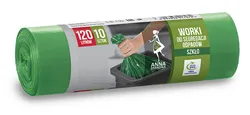 Worki do segregacji odpadów ANNA ZARADNA, szkło, 120 l, 10 szt., zielone, zielony