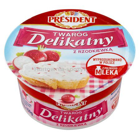 President Twaróg Delikatny Z Rzodkiewką 150G