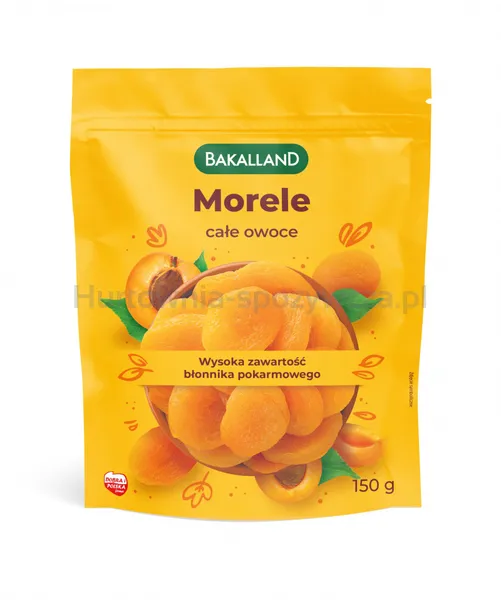 Morele suszone całe owoce, Bakalland, 150g