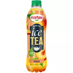 Hortex Ice Tea Napój jabłkowo-brzoskwiniowy z dodatkiem ekstraktu z liści czarnej herbaty butelka Pet 1L kaucja