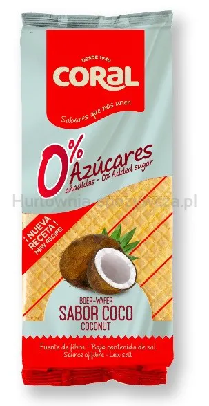 Wafle Z Kremem Kokosowym Bez Dodatku Cukru 150 G