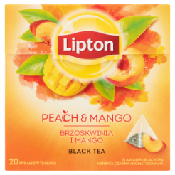 Lipton Herbata Piramidki Peach Mango 20 Torebek
