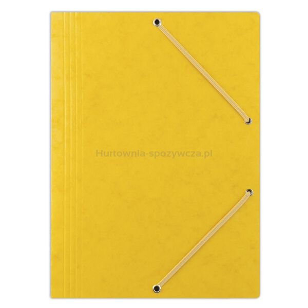 Donau Teczka z gumką preszpan, A4, 390gsm, 3-skrz., żółta 