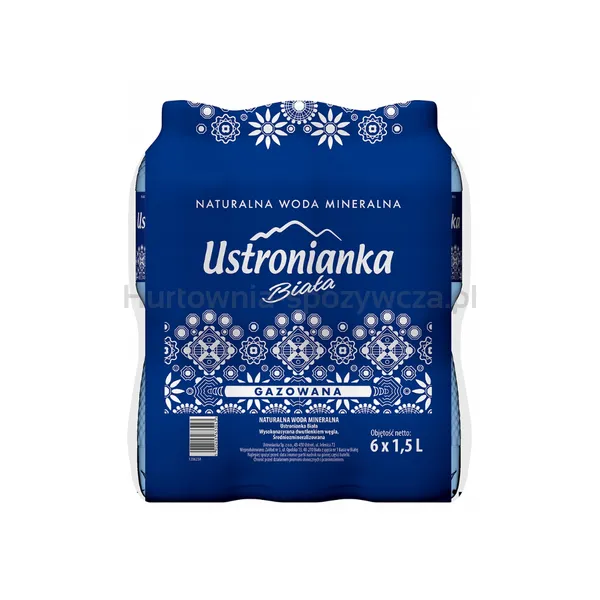 Ustronianka Biała Naturalna Woda Mineralna Gazowana 1,5L SK