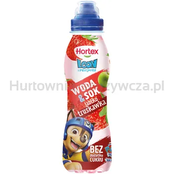 Hortex Leon i Przyjaciele Woda+sok jabłko,truskawka butelka aPet 400ml kaucja (w tym +0,50 zł/szt. zwrotnej kaucji)